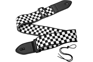 Feibety Guitar Strap,Locks Acoustic Nylon Personalised Checkerboard Guitar Strap for Acoustic,Classical,Electric and Bass Guitars,Best Gifts for Adult & Kids,Guitarists
