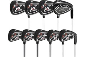 MAZEL Golf Forged Iron Set 9 Pieces, Premium Iron Club 3,4,5,6,7,8,9, P, S for Men Right-Handed, CNC Milled Face Stainless Steel Shaft