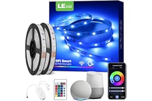 LEPRO LE Alexa Smart LED Strip Light 10M (5Mx2) 300 LEDs, WiFi RGB LED Lights for Bedroom, Smart Life App Control, Works with Alexa & Google Assistant, Colour Changing Strip Lights for Kitchen Christmas