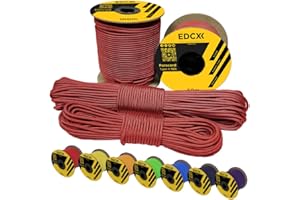 EdcX 3 mm Nylon Paracord 425 (15, 30, 50 and 100m) – 3 mm Type II, 100% Nylon Rope, 3 Strand Rope, 3 mm Nylon Rope in Many Colors (Red, 50 m)