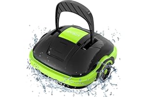 WYBOT Osprey 200 Cordless Robotic Pool Cleaner, Automatic Pool Vacuum, Powerful Suction, Dual-Motor, Ideal for above/In Ground Flat Pool-Green&Black
