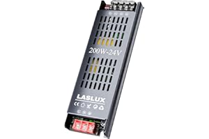 LASLUX Alimentatore LED 24v 8.3A 200W, Dimmer Trasformatore Universale AC 220V a DC 24v, Professionale per Strisce e Luce a Bassa Tensione, Lampade (24v, 200, Watt)