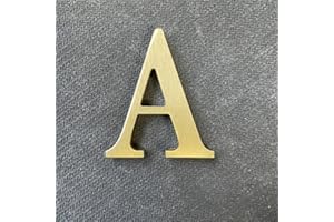 BWRMHME Adhesivo de latón macizo de 2.6 pulgadas, letras inglesas, adorno de letras del alfabeto de metal, letras y números autoadhesivos de pared, señalización de dirección de casa, números de puerta