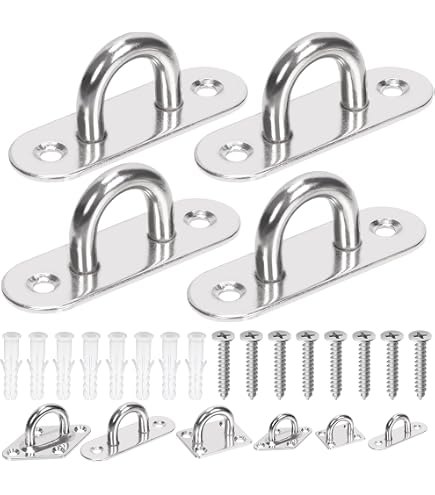 OHIYO 5.5 Inch Heavy Duty Eye Hooks M10 Self Tapping Eyelet Screw Load Capacity 750LBS Heavy Duty Screw in Eye Hooks for Hammock Stand, Swing Chair, Yoga, Heavy Indoor & Outdoor
