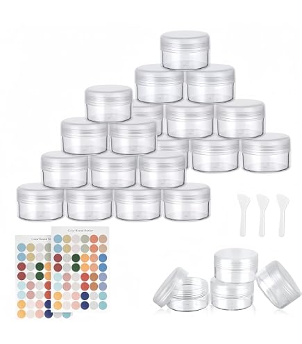 20 Pots Cosmétiques Transparents Vides - Mini Contenants Voyage, étanches, Qualité Alimentaire - 3