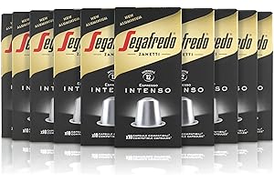 Segafredo Zanetti 100 Capsule in Alluminio compatibili con Nespresso di Caffè Intenso Gusto pieno e persistente (10 Astucci da 10 Capsule) - Adatte per Macchine Nespresso Original