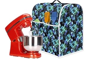 Psesaysky Floral Plumeria Mixer Cover Kitchen Mixer Bowls Cover Dustproof Soft Kitchen Tool S Size Pioneer Woman Kitchen Accessories Coffee Maker Cover Polyester Quilted Soft