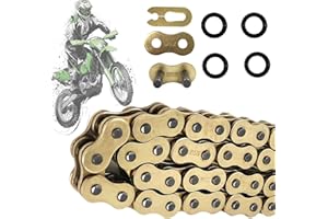 BIGLKNM 520 X-Ring Chain, 116 Links Heavy Duty Motorcycle Gold Chain with Connecting Master Link
