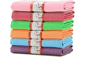 CYCHEN Set da 6 Panni in Microfibra Strofinaccio Cucina Panni di Pulizia Panno Multiuso Adatti per la Pulizia di Casa Cucina Tavoli Specchi Bicchieri Ufficio Bagno Auto, Ultra Assorbente Spolverino 30cmx40cm