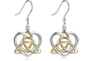 YAFEINI Celtyckie kolczyki srebro wysokiej próby, irlandzkie, węzeł celtycki, kolczyki, serce, krople, biżuteria, prezent na Dzień Matki, dla kobiet, dziewcząt, matki, córki