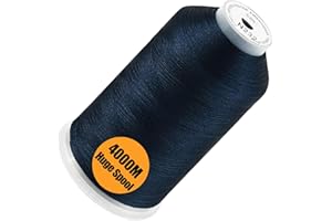 New brothread - Bobina Singola Enorme 4000M/Cad 100% Poliestere Filo da Ricamo a Macchina 40WT per Macchine Commerciali e Domestiche - Navy Blue(Janome Colore)
