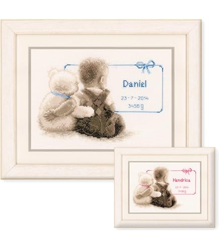 Vervaco borduurpakket geboortetegel Babyschoentjes borduren pn-0162101 Vervaco borduurpakket geboortetegel Babyschoentjes borduren pn-0162101