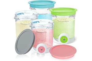 PCTTOIL 4 Stück Behälter für Ninja Swirl by CREAMi Softeis- & Eismaschine, Swirl Pints und Deckel kompatibel mit Ninja NC700 NC701EU Serie, BPA-frei & Spülmaschinenfest(farbige Deckel)