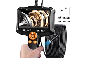 Endoscope Inspection Camera, AOPICK 4.3'' IPS Screen 1080P HD Borescope Inspection Camera with 8 LED Lights, Handheld IP67 Waterproof DrainCamera, 16.5ft Semi-Rigid Cable, Gadgets for Men