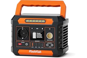 FlashFish P66 Tragbare Powerstation 230W.88h,Solar Generator 300W(Spitzenleistung: 600W) mit 2 DC-Anschlüsse, 4 USB-Anschlüsse, LED-Lichter, Notstromaggregat Akku für Camping, Unterwegs,Stromausfälle