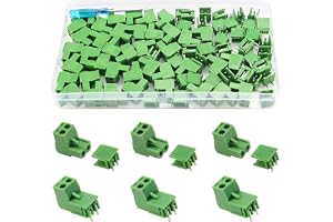 YIXISI 40 set PCB montering skruv terminal block kopplingsbar, 5,08 mm grad 2 stift rät vinkel PCB skruv terminalblock kontakt, för PCB