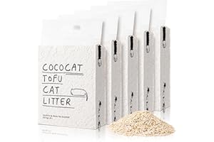 Cococat Tofu Cat Litter (5x2.5kg/6L bag) Strong Clumping, Flushable, Dust-free, Easy Scooping, Biodegradable, Jasmine Milk Tea Scent For Excellent Odour Control
