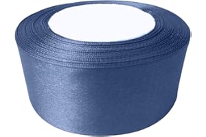 Trimming Shop Navy Blue Full Roll Ribbon 40mm x 25 Metres - Double Sided Satin Brightly Coloured - 100% Polyester - for Gift Wrapping, Decorating, Arts and Craft - Machine Washable