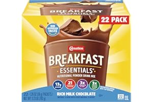 Carnation Breakfast Essentials Complete Nutrition Drink Powder, Rich Milk Chocolate, 22 Count