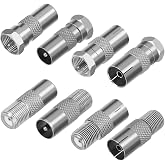 LUCKNIGHT 8 Pieces TV Antenna Adapter, SAT Antenna Connector, F-Type Male/Female Antenna Adapters, Coaxial Adapters for Satel