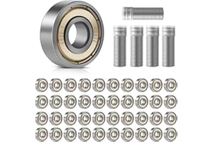 CPENG 50 Stück Kugellager, 608ZZ 8x22x7 mm, Double Shielded Miniatur Rillenkugellager, Carbonstahl Präzisionslager, 608 Kugellager für Skateboards, Rollerblades, Fahrräder, Hausgeräte