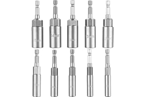 BJBJJIU Set di 10 Bussole Esagonali da 1/4, Adattatore per Chiave a Bussola, Bussole da 6-15mm per Avvitatori ad Impulsi, Bussola Chiave per Trapano Avvitatore