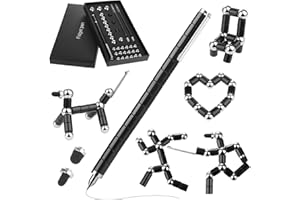GlasFlength Stylo Multifonction Magnetique, Stylo Magnétique Créatifs Drôle Sty lo Anti Stress Personnalisé Gadgets Cadeau Drole pour Hommes Femmes Enfants Adolescents Cadeau d'anniversaire (Noir)