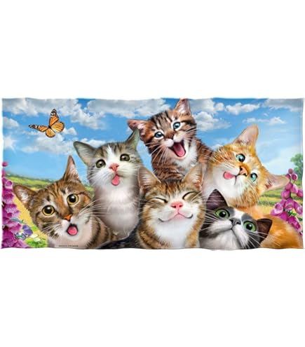 Lot De 2 Serviettes De Main Himalaya – Chat Mignon Design Laura, Brodées (neuf)