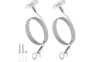 HeYork 2 Stück Edelstahl Draht Seil zum Aufhängen mit Ösen und Haken 2 Meter Hängende Ausrüstung Gardinenseil für Kleiderbügel 2m Drahtseil Einstellbar Stahlseil