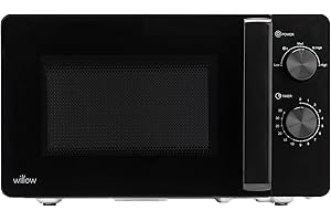 Willow WM20MB 20L 800W Manual Solo Microwave Oven – Compact Countertop Microwave with 5 Power Levels & Defrost Function – Black