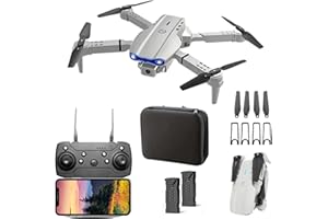 ADEPTNA Foldable Quadcopter Drone with Dual HD Camera 360° Flip Gesture Control Optical Flow 150m Long Range Obstacle Avoidance 25-30 Min Flight Time 2 Batteries Speed Control Portable Drone (GREY)