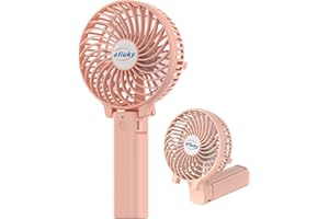 efluky Handventilator, Tragbarer Mini Ventilator, Faltbarer USB-Ventilator Wiederaufladbar, Kleiner Taschenventilator Mit 3 Geschwindigkeitsstufen, Handventilator für Outdoor Reisen
