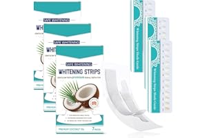 GENERISCH Tiras blanqueadoras de dientes con coco y menta, tiras blanqueadoras con fórmula natural, suaves para el esmalte dental, removedor seguro de manchas de dientes para una sonrisa más brillante (3)
