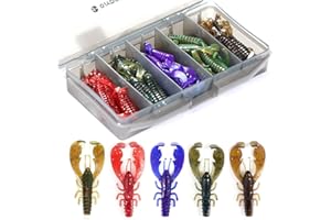 OJYDOIIIY Ned Rig Baits Kit, TRD Weiche Kunststoffwürmer oder Krebse zum Barschangeln