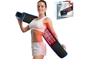 Elfeye Lampara Infrarrojos Fisioterapia Cinturón Red Light Therapy 660nm Luz Roja 850nm Luz Infrarroja Cinta Infrarrojos Lámpara para Aliviar Inflamaciones, Dolores Articulares e de Espalda