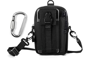 Unigear Sac Tactique Ceinture, Sacoche Ceinture Molle EDC 1000D/ Sac Multifonctionnel avec Un Mousqueton pour Cyclisme, Randonnée, Alpinisme Course Sports Extérieurs