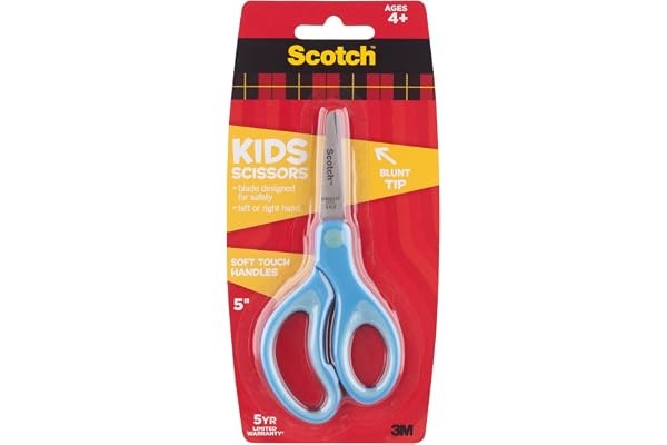 Scotch Stainless Steel Soft Grip Blunt Tip Kid safe Scissor(Color may vary)
