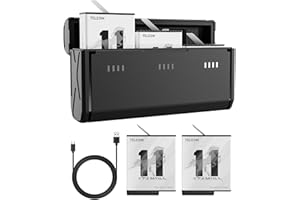 Sjpzwcrl Chargeur de Batterie pour Gopro Hero 11/10/9, Chargeur à Triple canaux pour Gopro Hero 11/Hero 10/Hero 9 Black Enduro Batterie avec 2 Batterie Rechargeable 1720mAh,Type - C Recharge