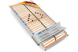 ‎BETTEN-ABC Madera 7 Zonen Lattenrost zur Selbstmontage, mit 28 Leisten, extra stabil durch durchgehende Holme, Größe: 140 x 200 cm