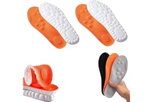 APAAZO Semelle Orthopédique Révolutionnaire, 2 Paires De Semelles En Nuage 4D Semelles Orthopédiques En Mousse à Mémoire De Forme Respirante Pour Baskets Femmes Hommes (45-46,Orange)