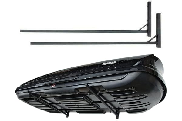 QLS takbox väggfäste 82 cm WSB tillverkad av stål för förvaring av takboxar trädgårdsutrustning skidbox sportutrustning surfbräda iSUP