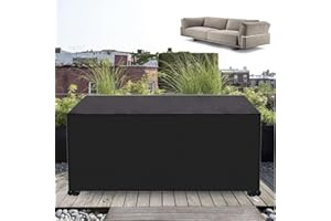 AEUUEU Bache Salon de Jardin Exterieur Impermeable 220x110x75cm/LxWxH Housse de Protection Salon de Jardin, 600D Oxford Housse de Table de Jardin avec Boucle Coupe Vent, Résistance Anti-UV, Noir