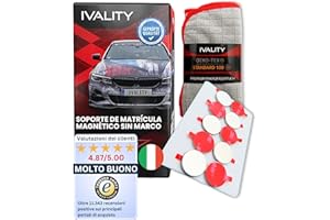 IVALITY® 100% pulito Portatarga magnetico - Supporto magnetico senza cornice per 1 targa - Porta targa per auto