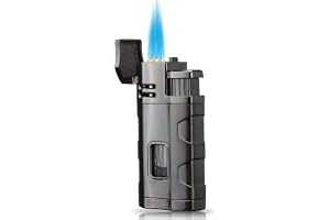 PROMISE Torch Lighter Triple Jet Flame Refillable Butane Windproof Lighter- Butane Not Included