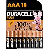 Duracell Batterie Plus AAA(pacco da 18) - Alcalina 1.5V - Fino al 100% di extra durata - Affidabilità per i dispositivi a uso