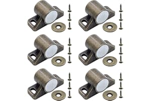 SPTwj -Juego de 6 cierres magnéticos para armarios con tornillos para muebles cierre magnético (bronce)