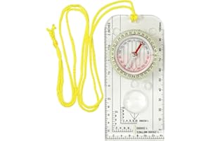 EDDRFY Brújula De Orientación con Inclinación Ajustable, Brújula con Espejo para Senderismo, Brújula Ligera con Lupa Y Escala, con Marcas Luminosas para Lectura De Mapas, 12,5 X 6,0 Cm