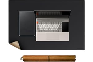 MAIDERN Skórzana mata na biurko, dwustronna duża podkładka na biurko, z korka i skóry, duża podkładka pod mysz, wodoodporna mata na biurko komputerowe, do gier, domowego biura (czarna)