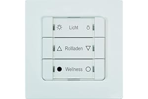 HOMEPILOT - Interrupteur mural Smart 3 groupes Contrôle aisé de plusieurs appareils connecté. Idéal pour l'éclairage, le chauffage ou les volets roulants. 3 interrupteurs, jusqu'à 8 appareils