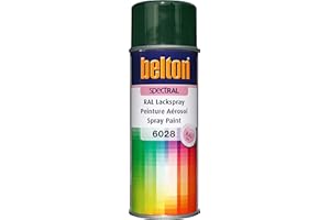 belton SpectRAL RAL 6028 Spray de peinture vert pin, brillant, 400 ml, qualité professionnelle